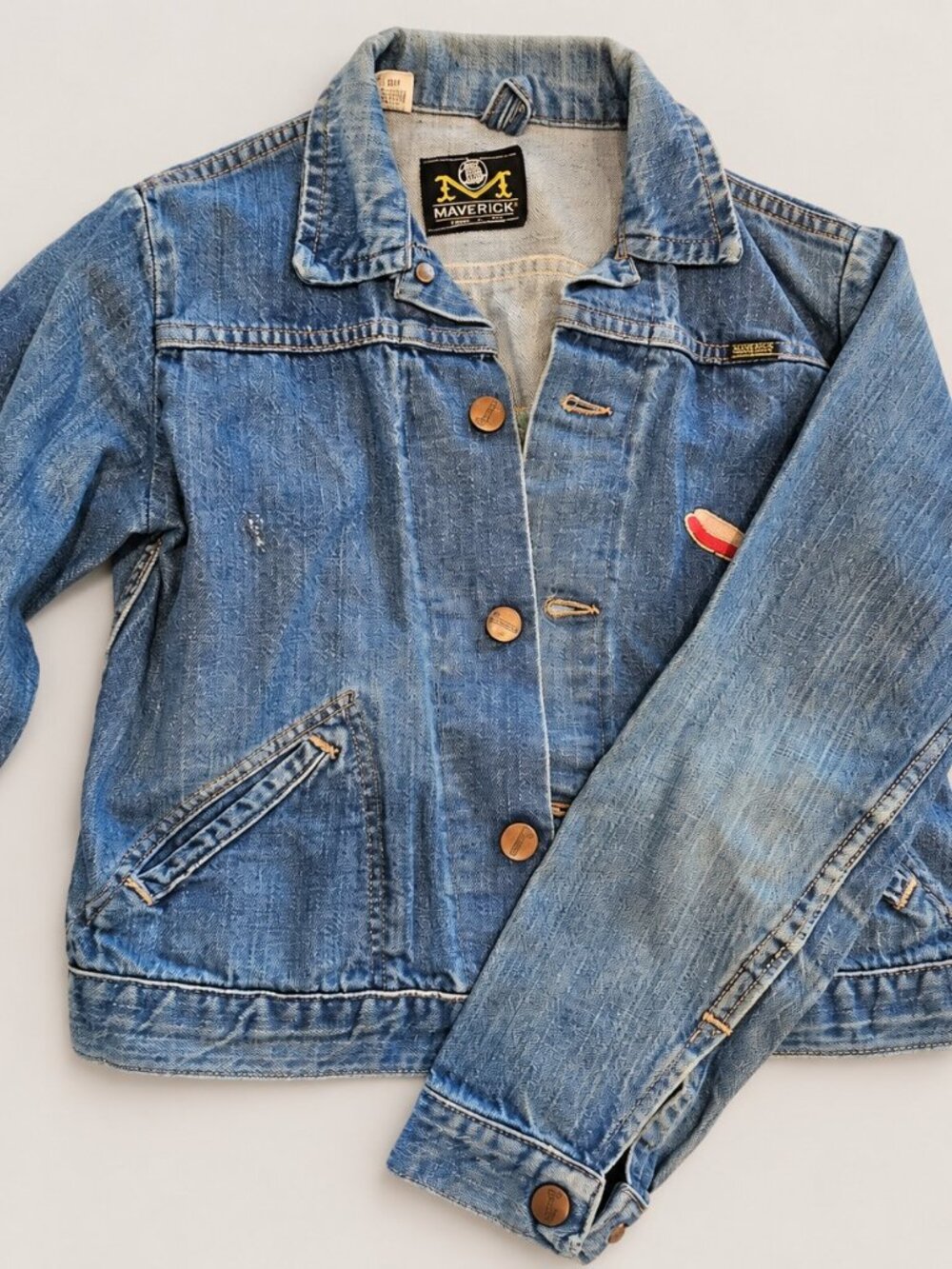 Embroidered Button-Front Denim Jacket - Picture 2 of 5